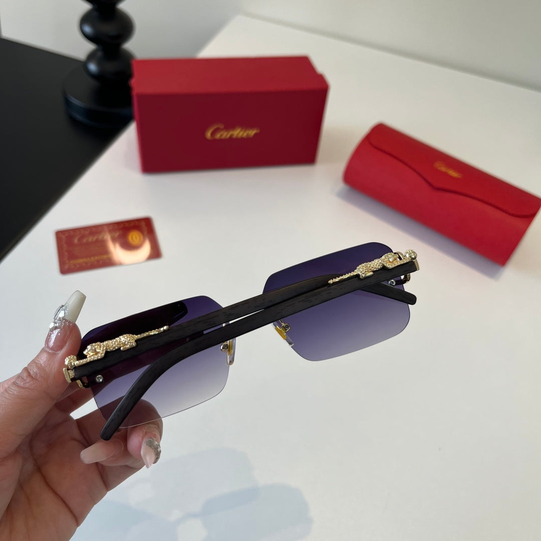 Cartier Lightweight Metal Rimless Silver Lens Sunglasses for Men & Wo - 493718 - detail image 8
