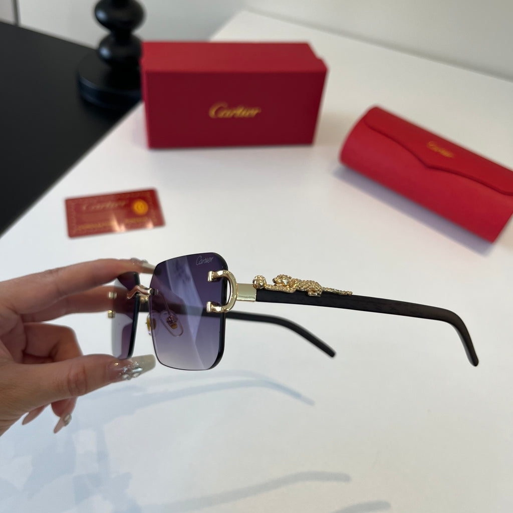 Cartier Lightweight Metal Rimless Silver Lens Sunglasses for Men & Wo - 487235 - detail image 4