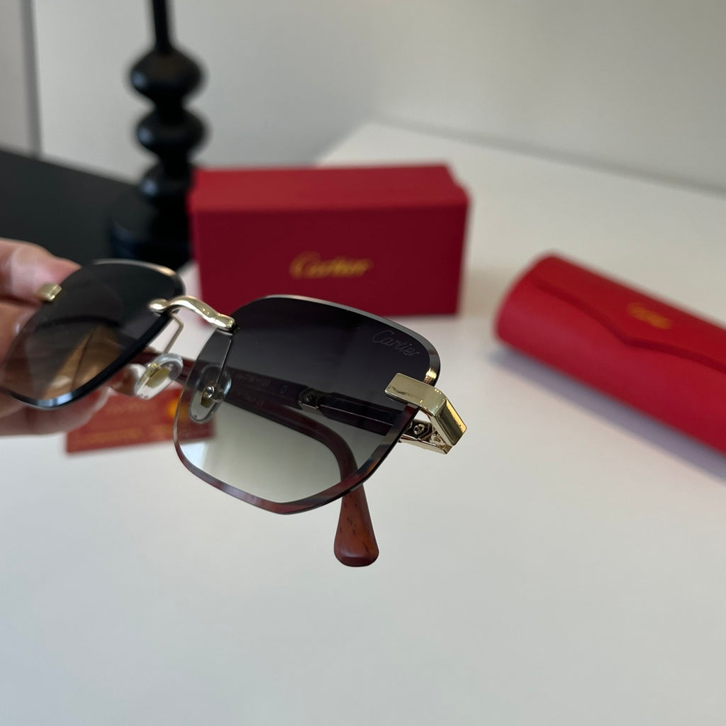 Cartier Lightweight Metal Rimless Silver Lens Sunglasses for Men & Wo - 493719 - detail image 6