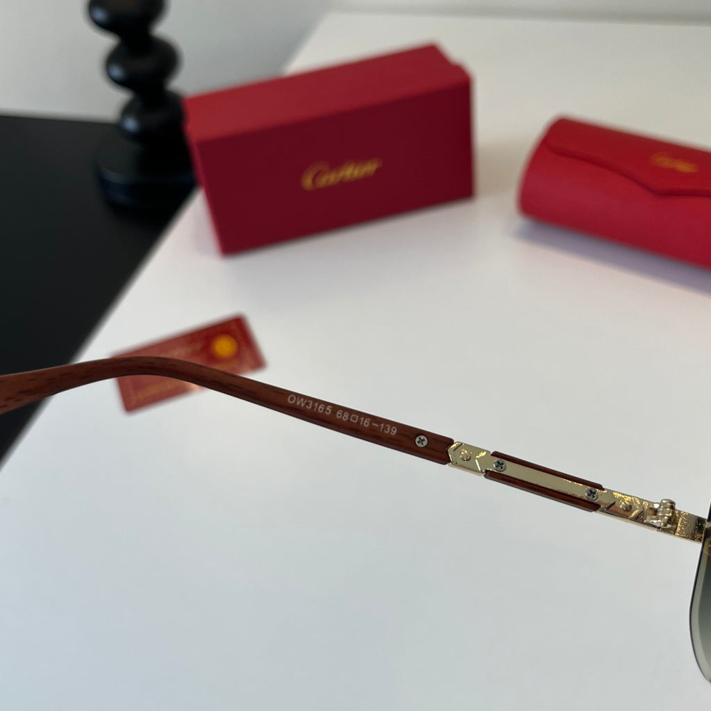 Cartier Lightweight Metal Rimless Silver Lens Sunglasses for Men & Wo - 493719 - detail image 9