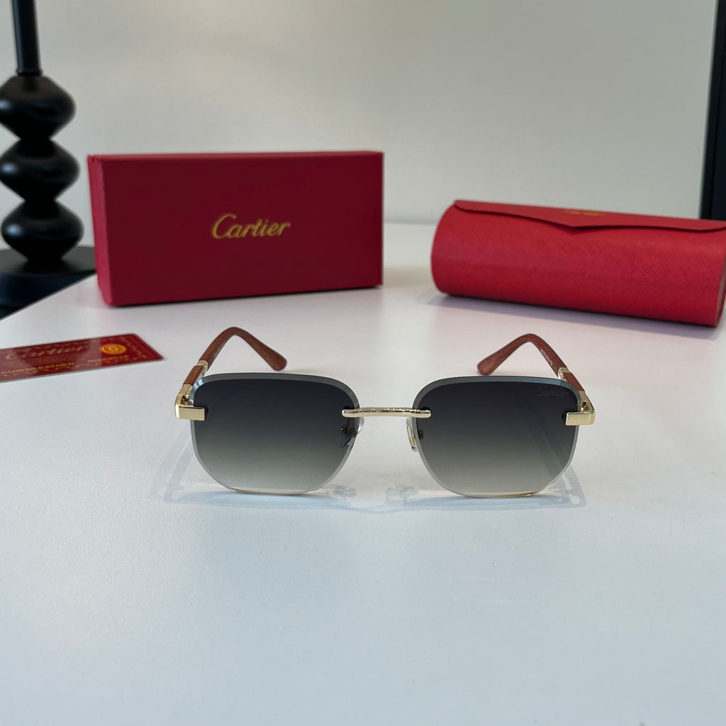 Cartier Lightweight Metal Rimless Silver Lens Sunglasses for Men & Wo - 493719 - detail image 2