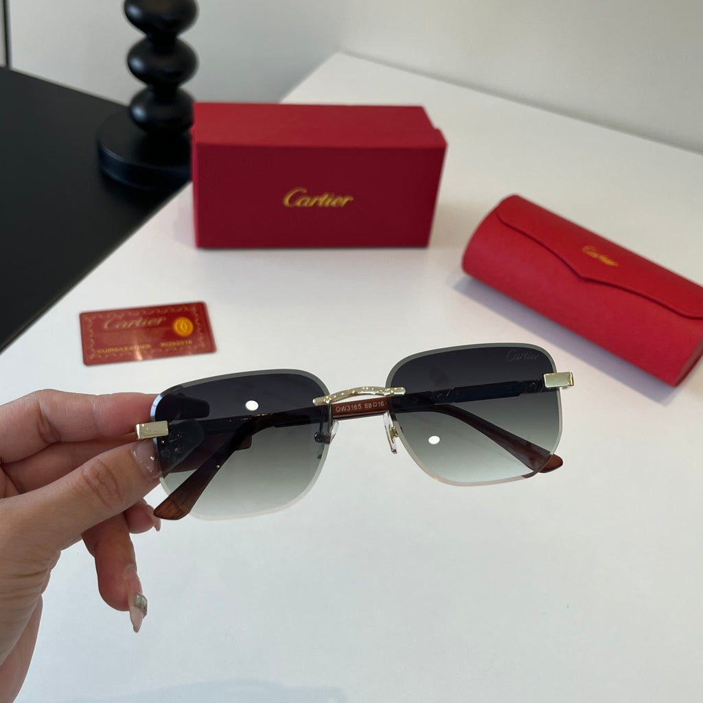 Cartier Lightweight Metal Rimless Silver Lens Sunglasses for Men & Wo - 415985 - detail image 5