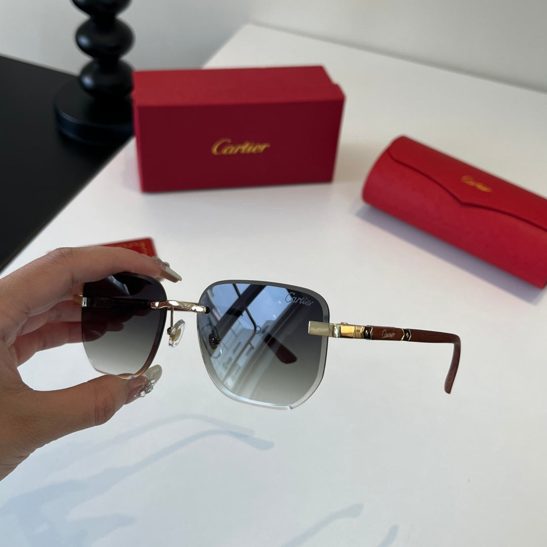 Cartier Lightweight Metal Rimless Silver Lens Sunglasses for Men & Wo - 415985 - detail image 4