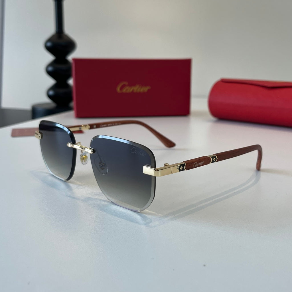 Cartier Lightweight Metal Rimless Silver Lens Sunglasses for Men & Wo - 493719 - detail image 3
