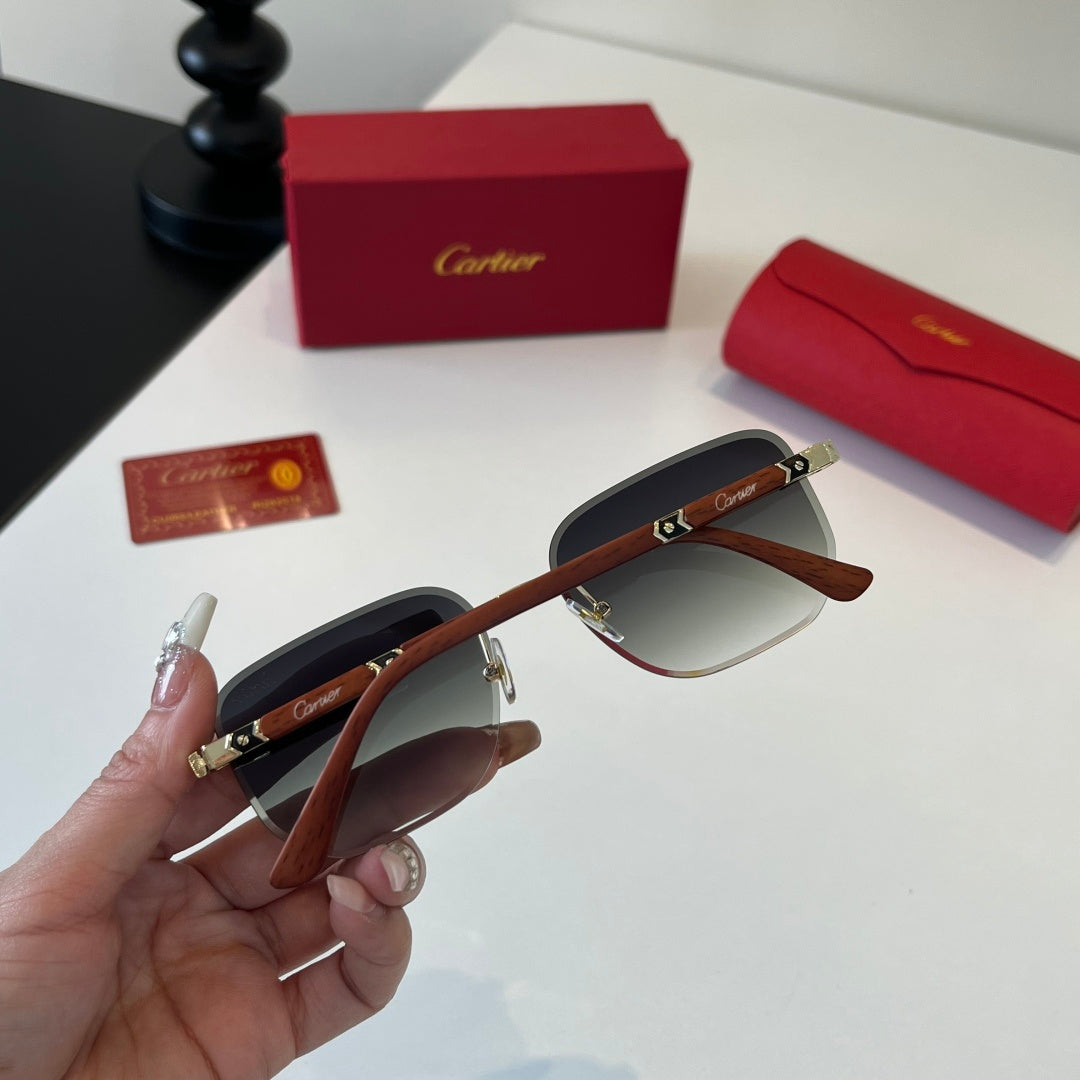 Cartier Lightweight Metal Rimless Silver Lens Sunglasses for Men & Wo - 493719 - detail image 8