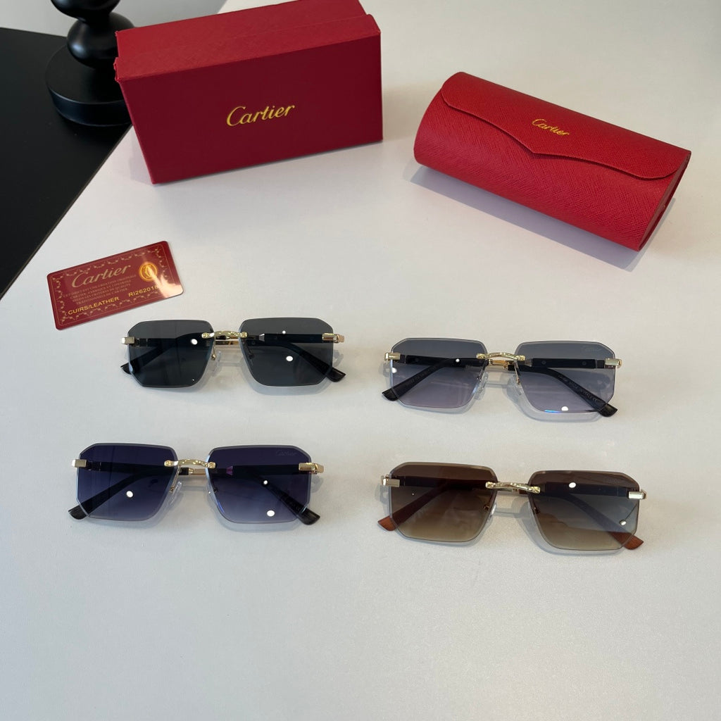 Cartier Lightweight Metal Rimless Silver Lens Sunglasses for Men & Wo - 415986 - detail image 9