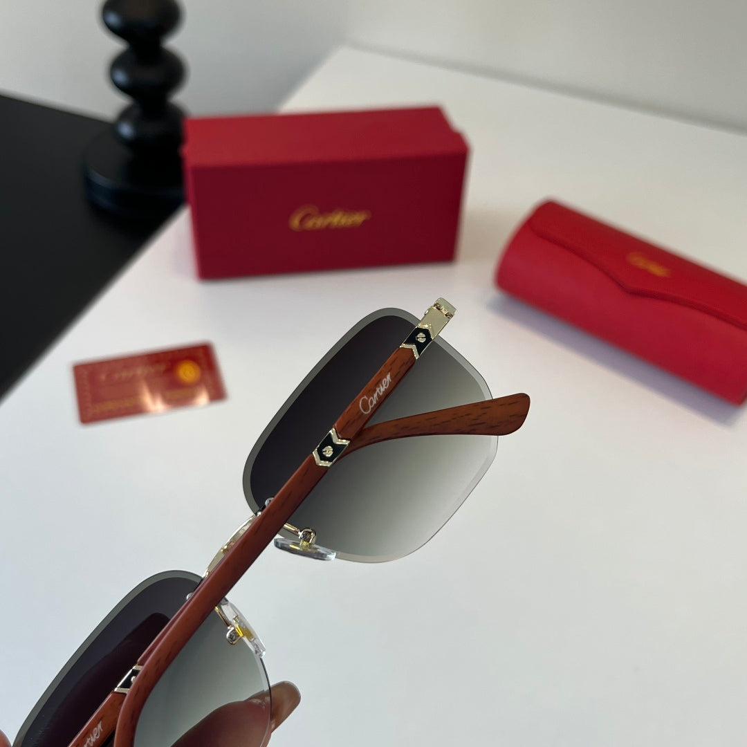 Cartier Lightweight Metal Rimless Silver Lens Sunglasses for Men & Wo - 493719 - detail image 7