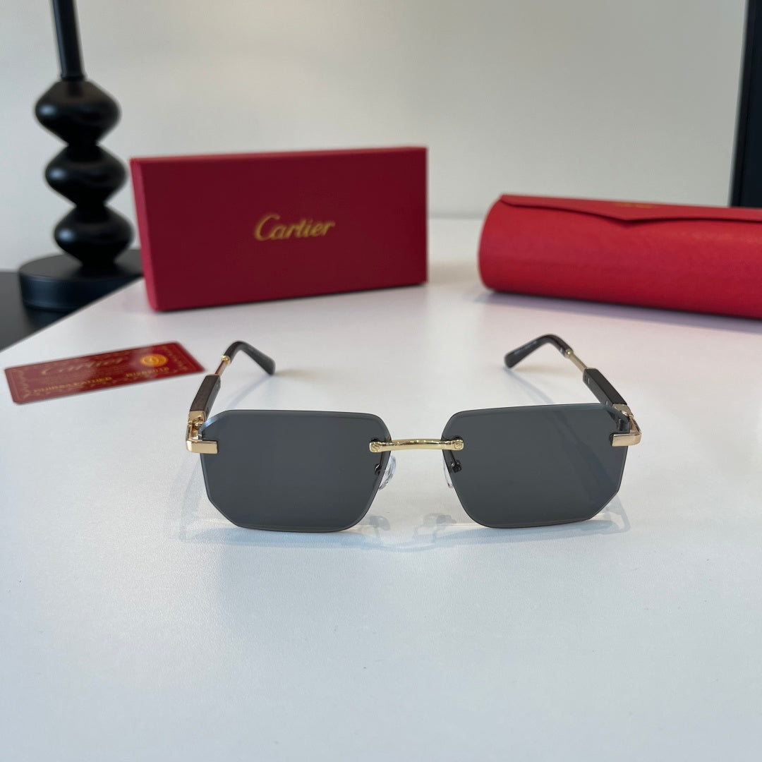 Cartier Lightweight Metal Rimless Silver Lens Sunglasses for Men & Wo - 415986 - detail image 2