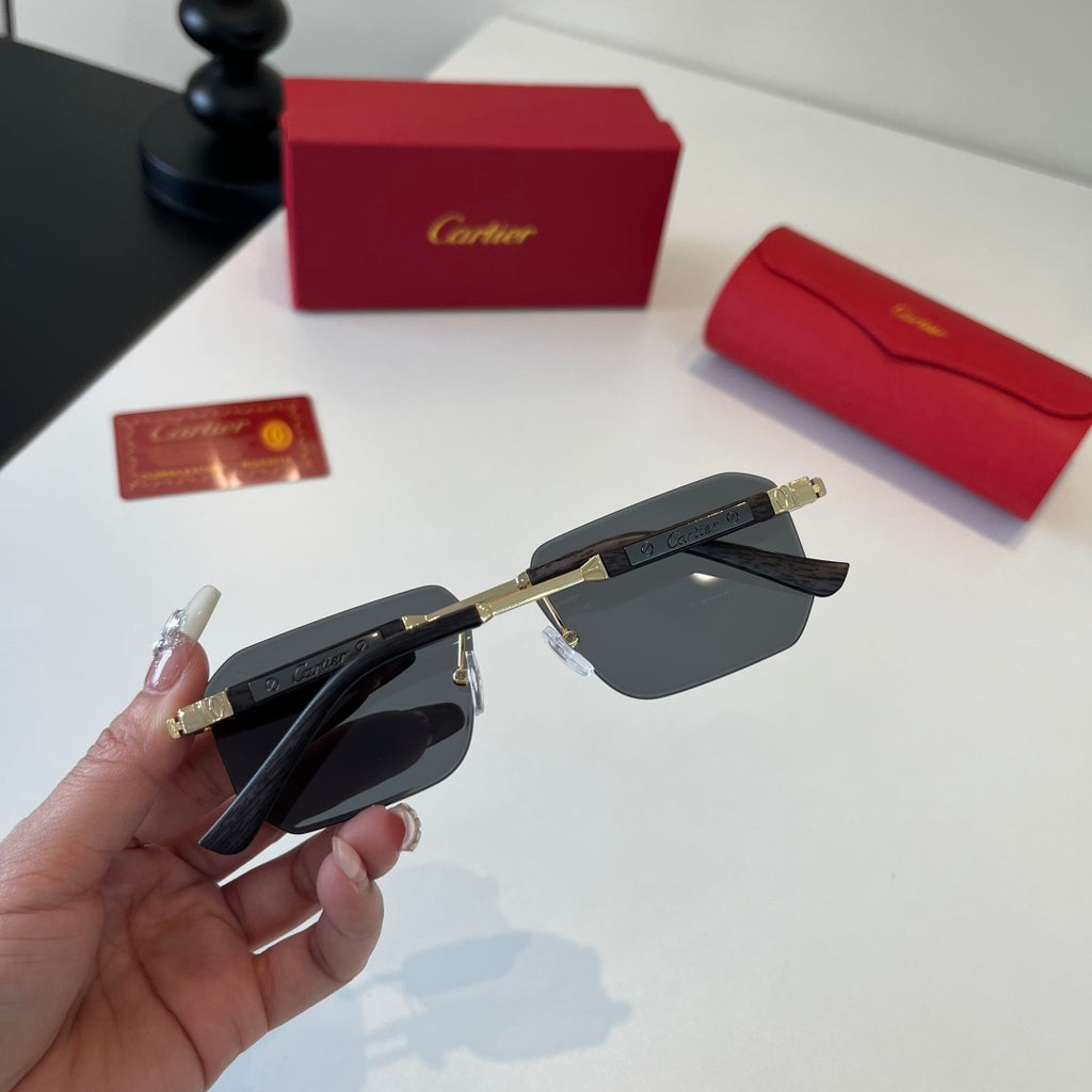Cartier Lightweight Metal Rimless Silver Lens Sunglasses for Men & Wo - 487237 - detail image 4