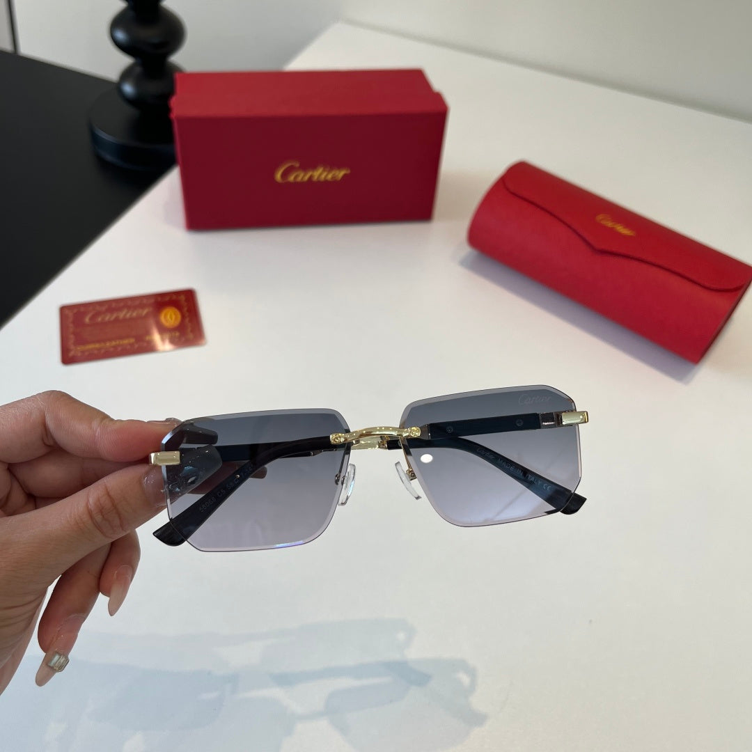 Cartier Lightweight Metal Rimless Silver Lens Sunglasses for Men & Wo - 487238 - detail image 7