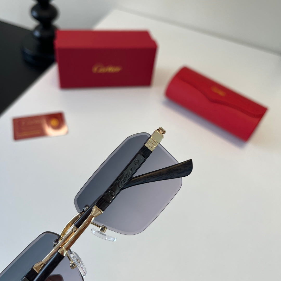 Cartier Lightweight Metal Rimless Silver Lens Sunglasses for Men & Wo - 487238 - detail image 5
