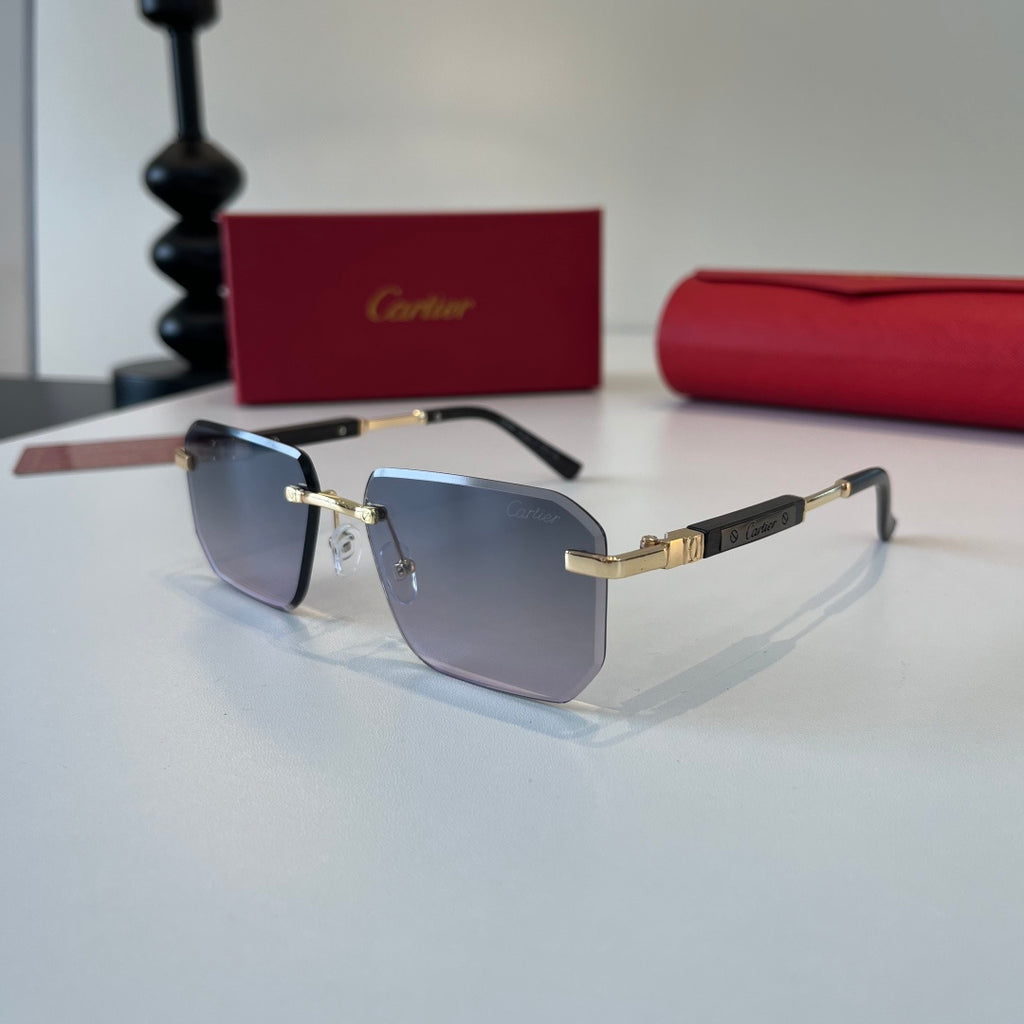 Cartier Lightweight Metal Rimless Silver Lens Sunglasses for Men & Wo - 487238 - detail image 3