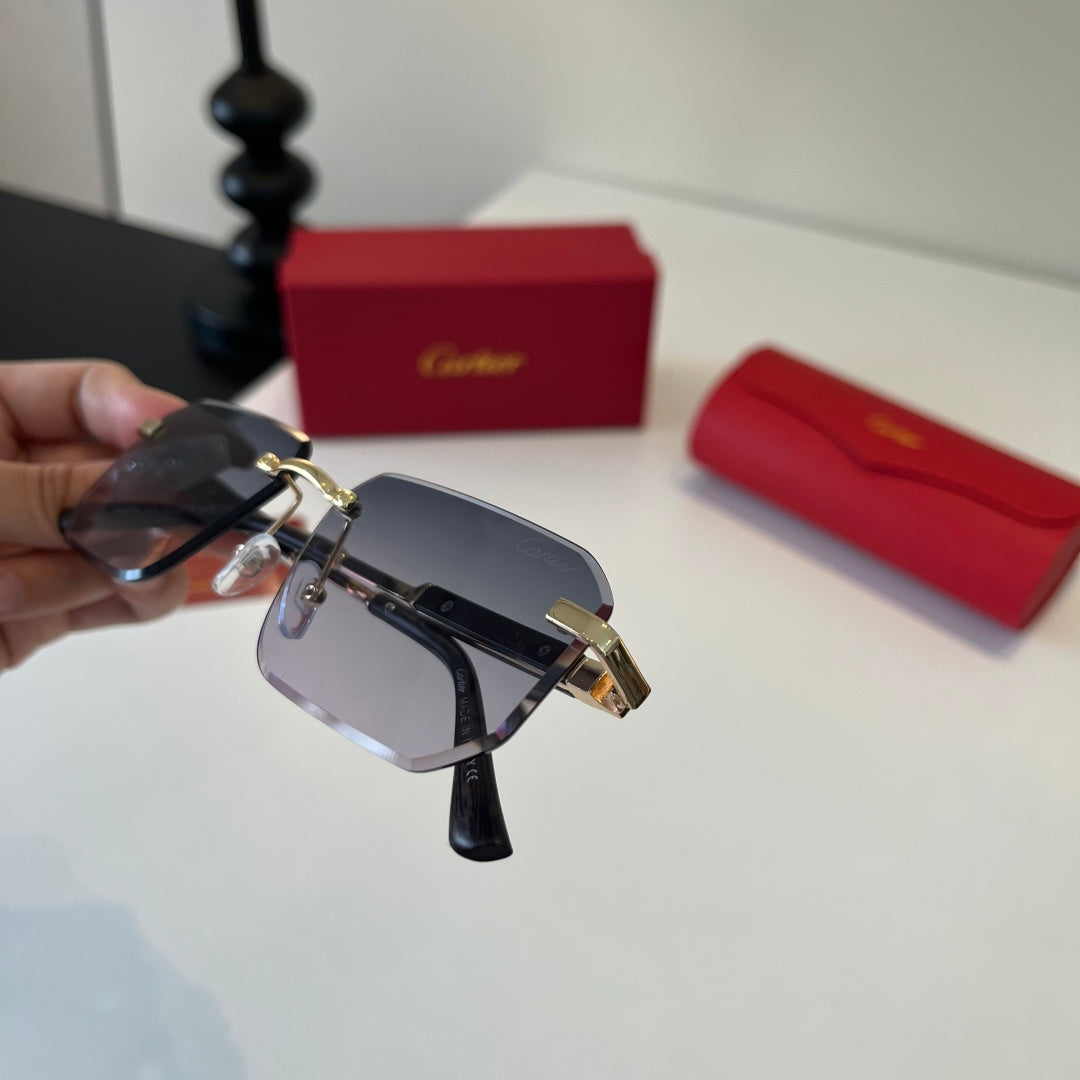 Cartier Lightweight Metal Rimless Silver Lens Sunglasses for Men & Wo - 487238 - detail image 6
