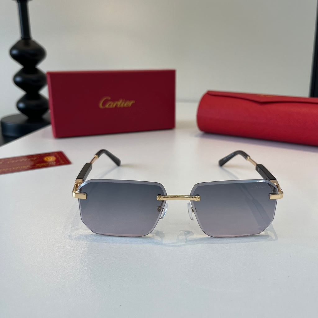 Cartier Lightweight Metal Rimless Silver Lens Sunglasses for Men & Wo - 487238 - detail image 2