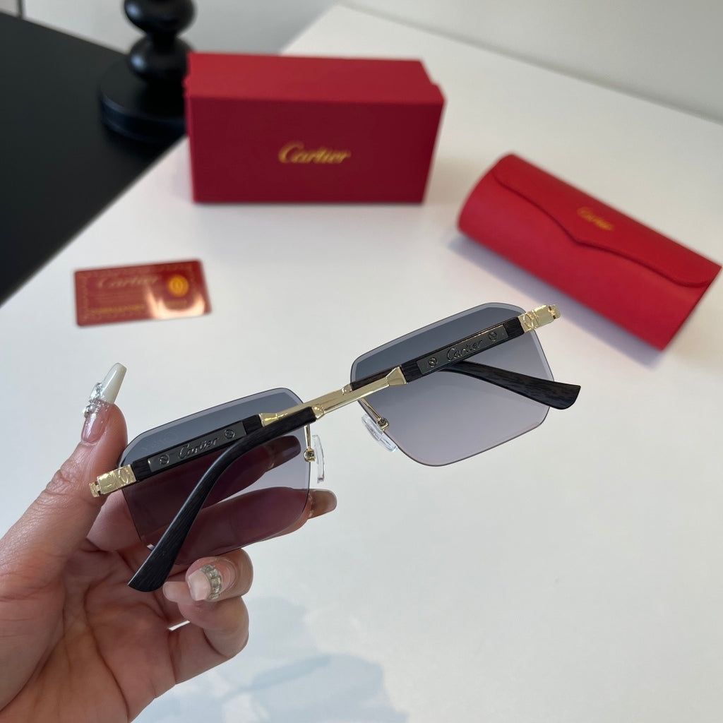 Cartier Lightweight Metal Rimless Silver Lens Sunglasses for Men & Wo - 487238 - detail image 4