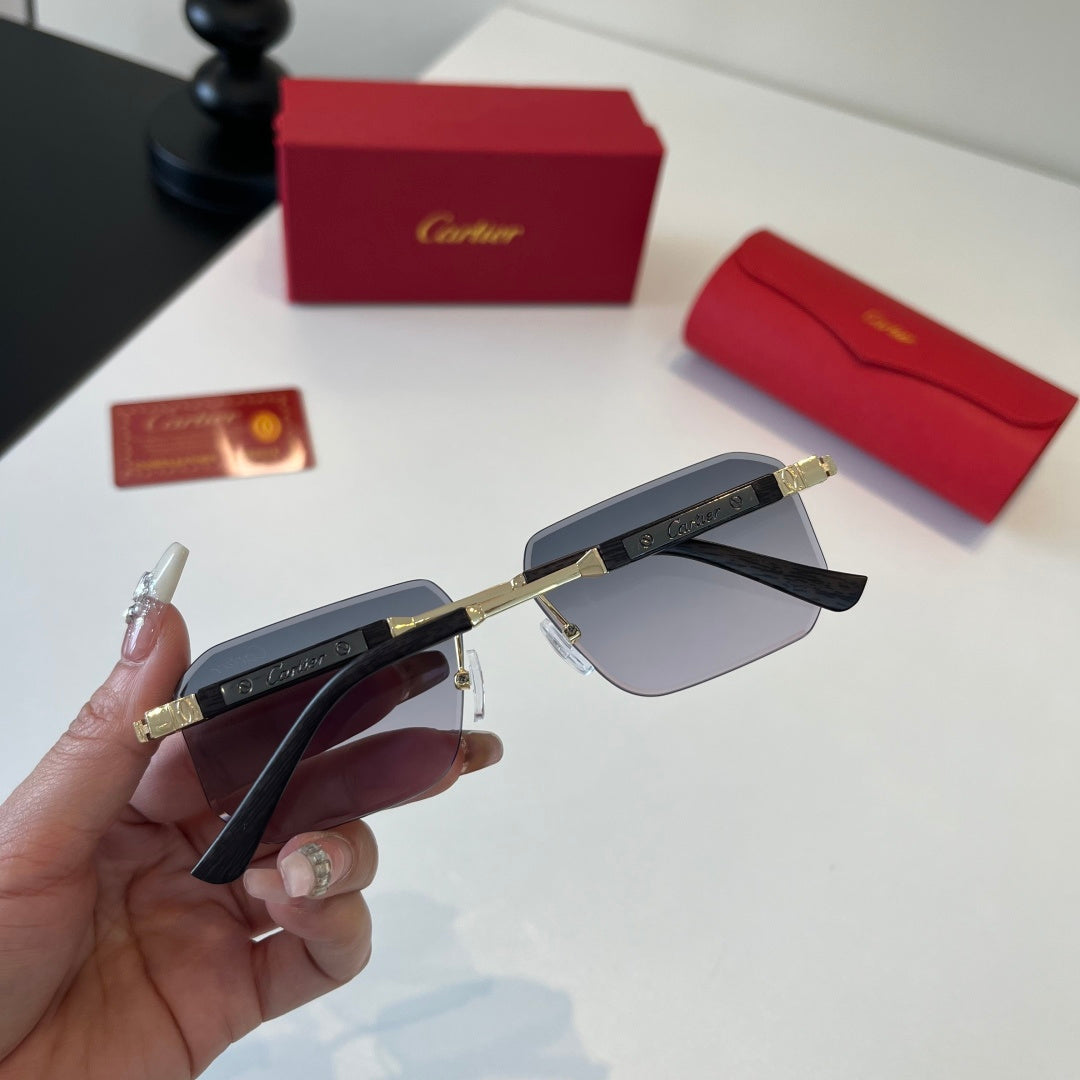 Cartier Lightweight Metal Rimless Silver Lens Sunglasses for Men & Wo - 487238 - detail image 4