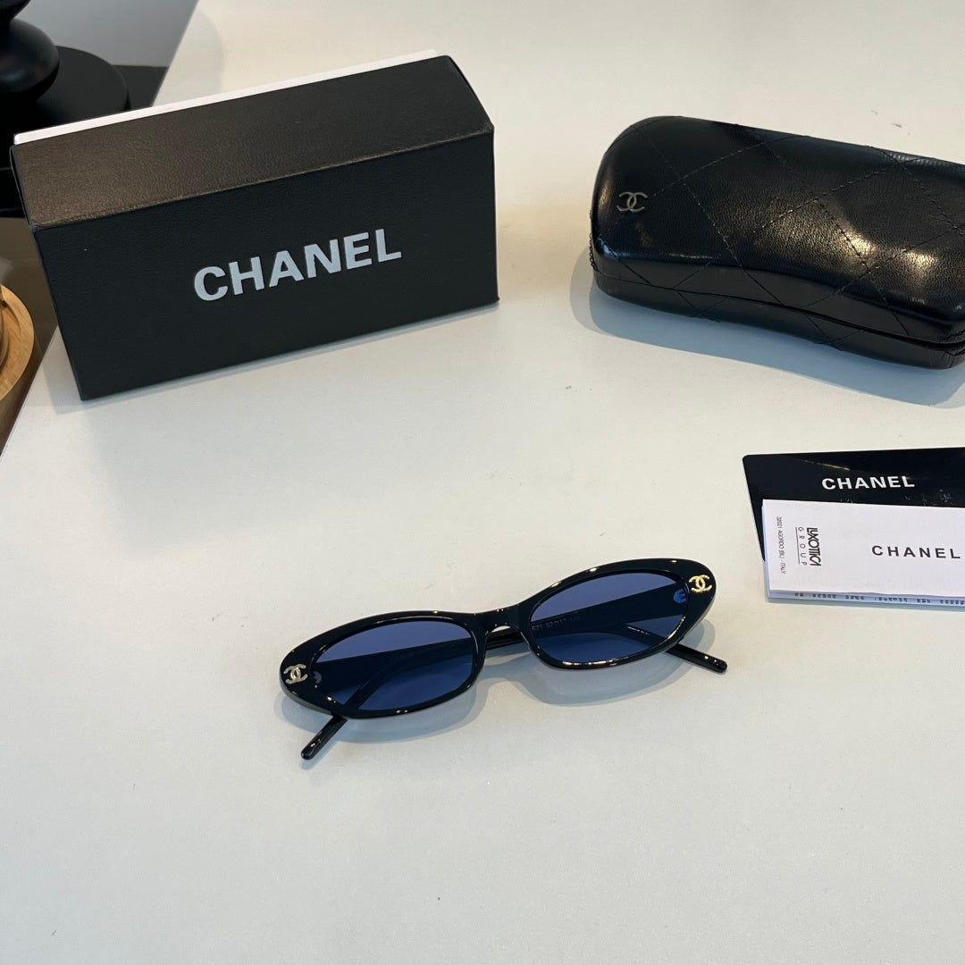 Chanel Oversized Blue Lens Sunglasses for Men & Women - detail image 4