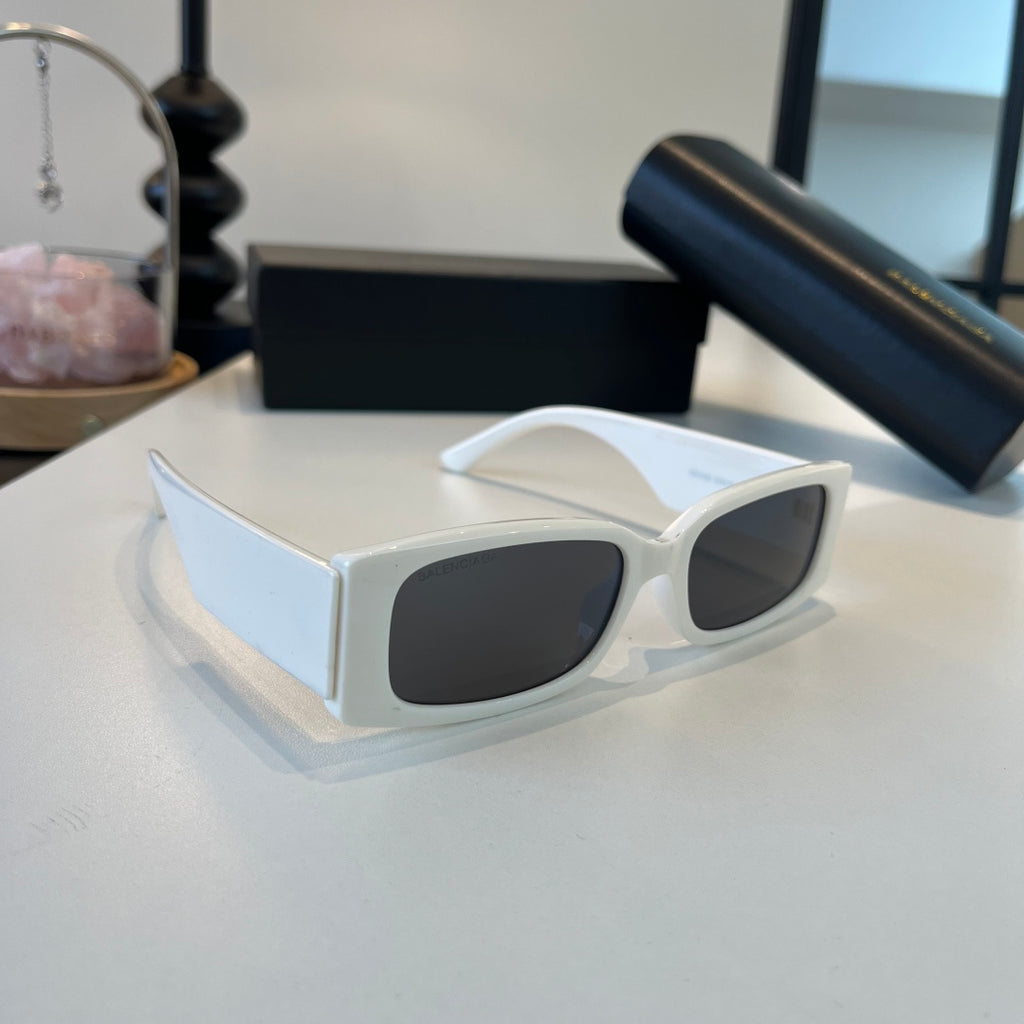 Balenciaga Rectangular Silver Lens Sunglasses for Men & Women - 487546