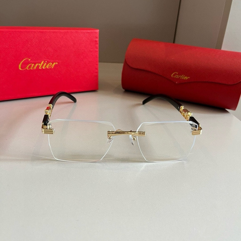Cartier Lightweight Metal Rimless Silver Lens Sunglasses for Men & Wo - 432314 - detail image 2