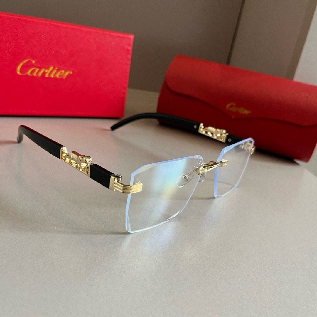 Cartier Lightweight Metal Rimless Silver Lens Sunglasses for Men & Wo - 432314
