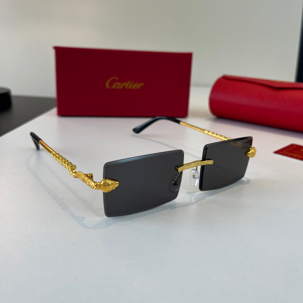 Cartier Lightweight Metal Rimless Silver Lens Sunglasses for Men & Wo - 449497