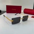 Cartier Lightweight Metal Rimless Silver Lens Sunglasses for Men & Wo - 449497