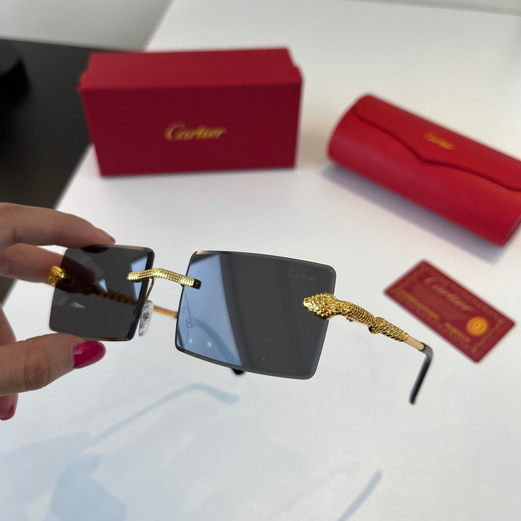 Cartier Lightweight Metal Rimless Silver Lens Sunglasses for Men & Wo - 449497 - detail image 4