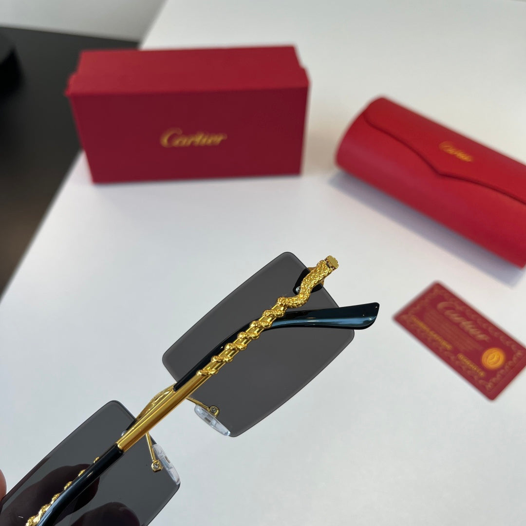 Cartier Lightweight Metal Rimless Silver Lens Sunglasses for Men & Wo - 449497 - detail image 8