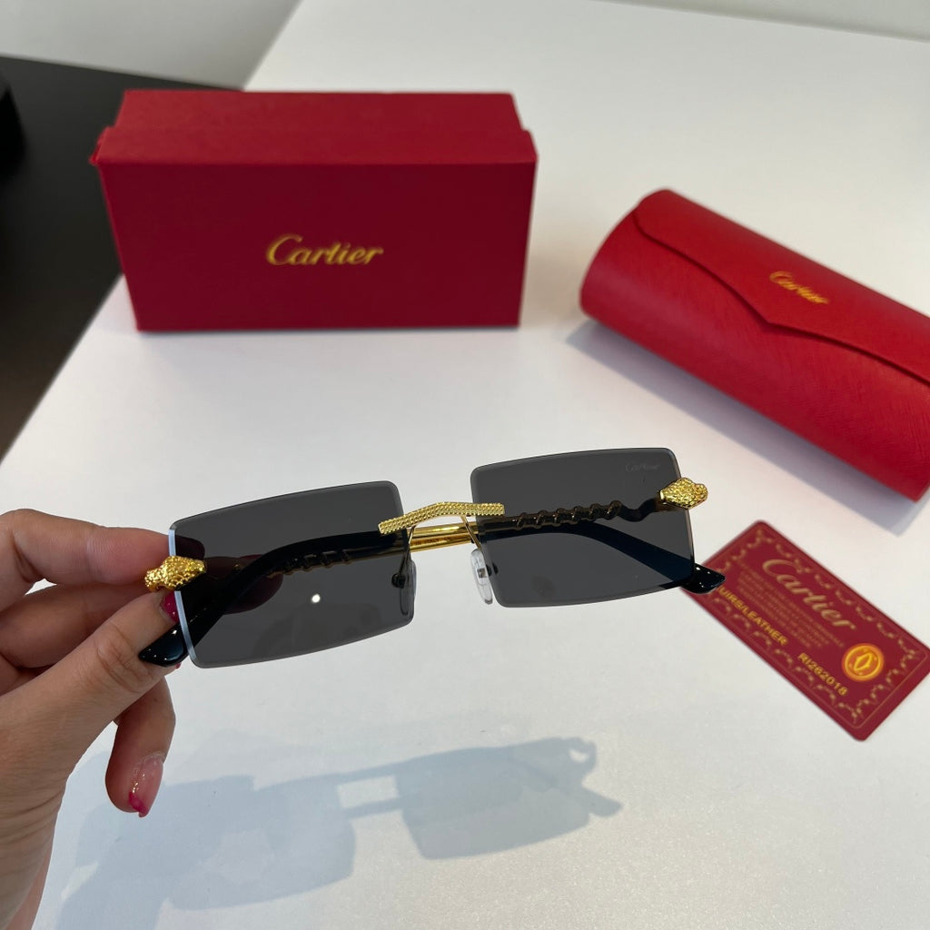 Cartier Lightweight Metal Rimless Silver Lens Sunglasses for Men & Wo - 449497 - detail image 6