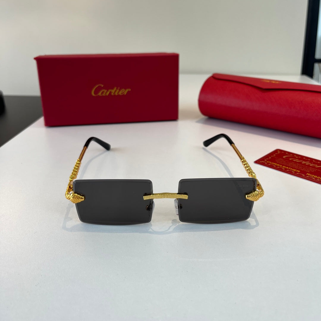 Cartier Lightweight Metal Rimless Silver Lens Sunglasses for Men & Wo - 449497 - detail image 2