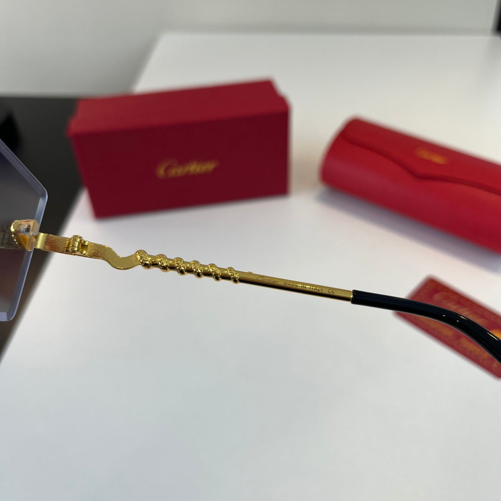 Cartier Lightweight Metal Rimless Silver Lens Sunglasses for Men & Wo - 449498 - detail image 9