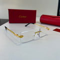 Cartier Lightweight Metal Rimless Silver Lens Sunglasses for Men & Wo - 449498