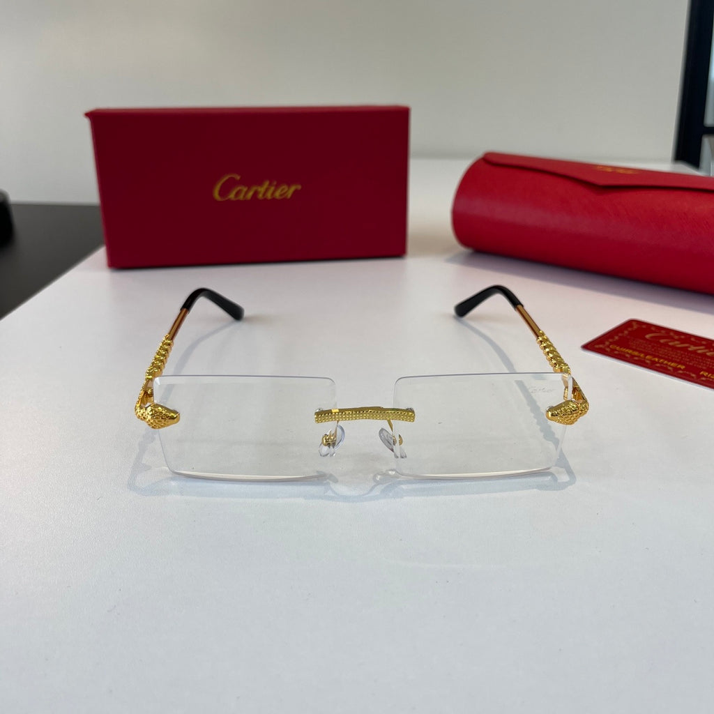 Cartier Lightweight Metal Rimless Silver Lens Sunglasses for Men & Wo - 449498 - detail image 2