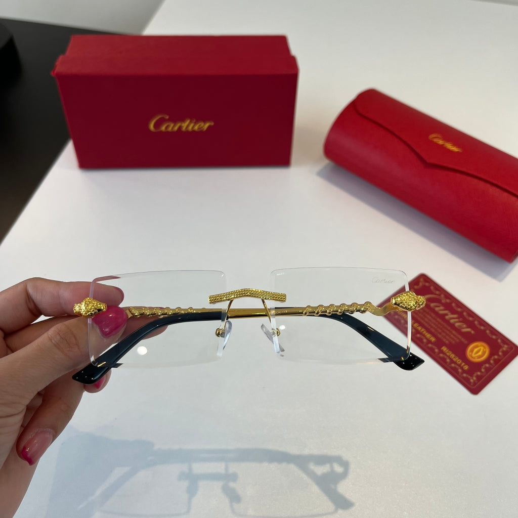 Cartier Lightweight Metal Rimless Silver Lens Sunglasses for Men & Wo - 449498 - detail image 5