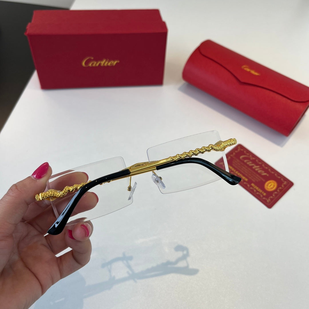 Cartier Lightweight Metal Rimless Silver Lens Sunglasses for Men & Wo - 449498 - detail image 8