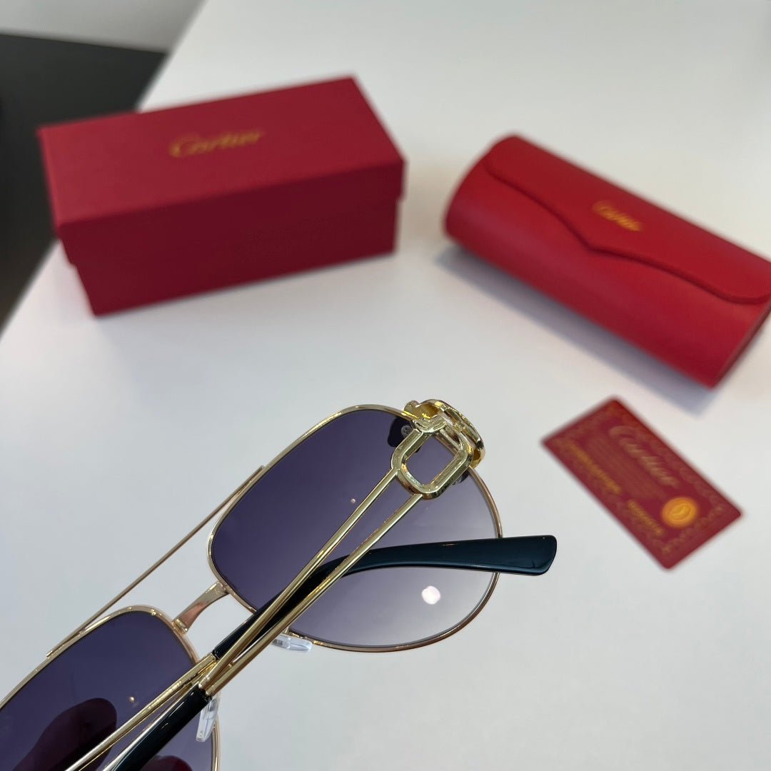 Cartier Lightweight Metal Rimless Blue Lens Sunglasses for Men & Wome - 449499 - detail image 10