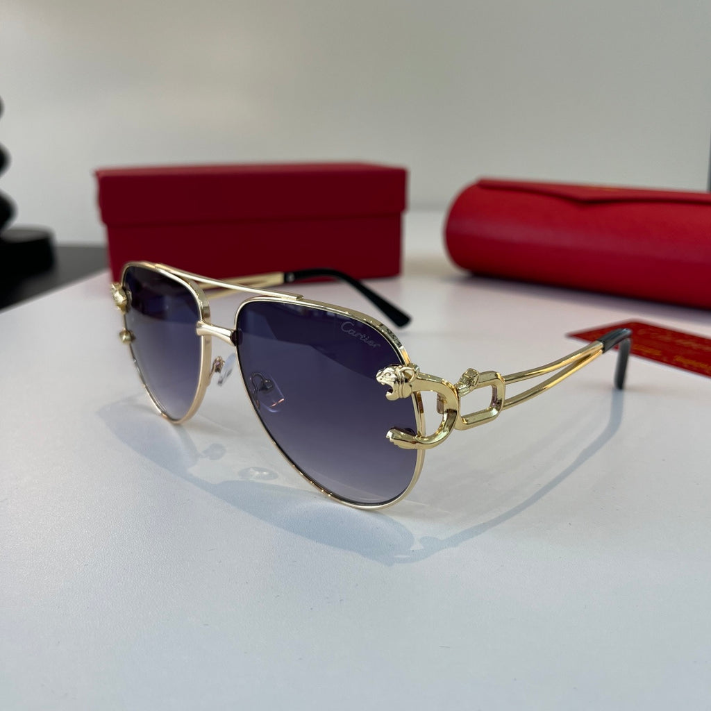 Cartier Lightweight Metal Rimless Blue Lens Sunglasses for Men & Wome - 449499 - detail image 3