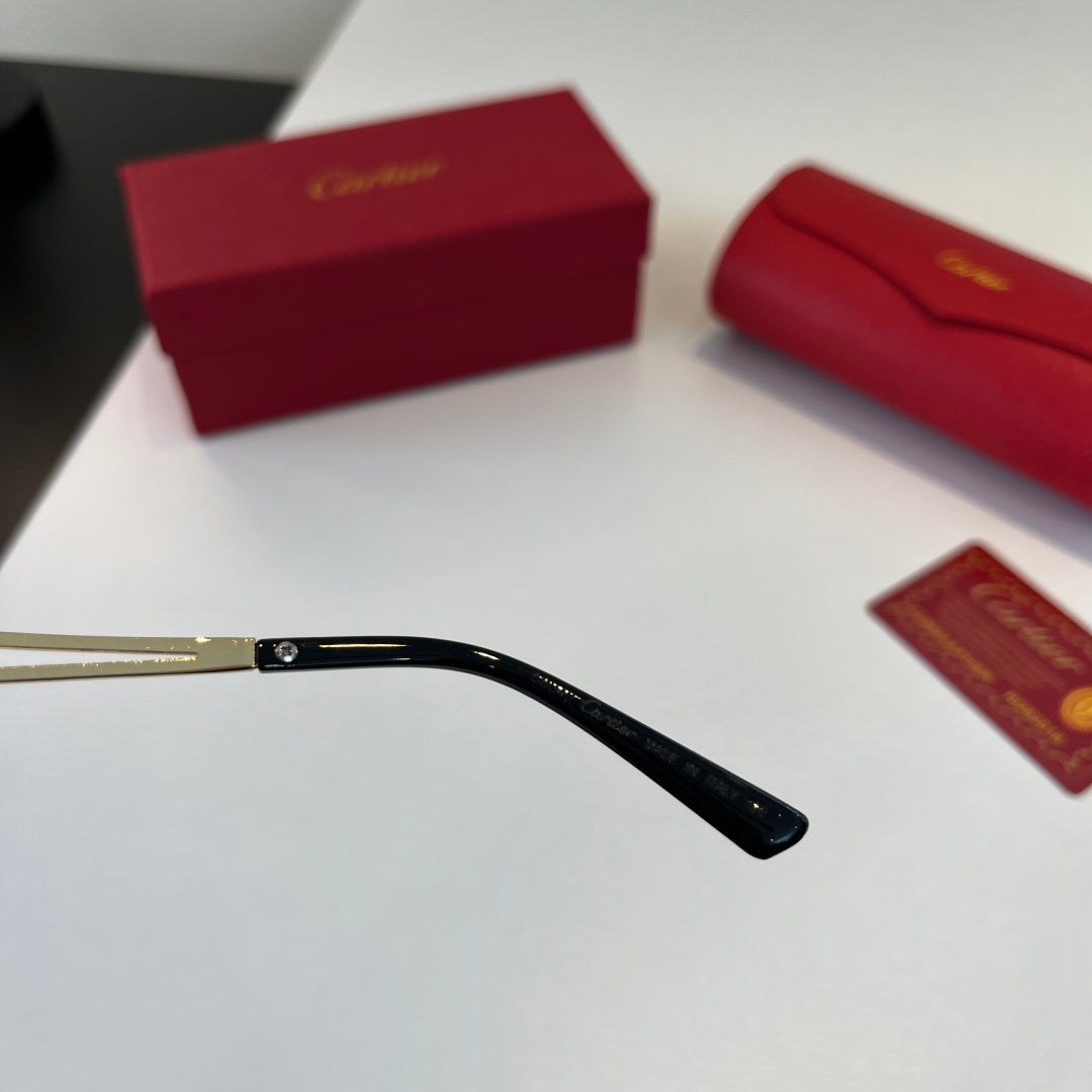 Cartier Lightweight Metal Rimless Blue Lens Sunglasses for Men & Wome - 449499 - detail image 8