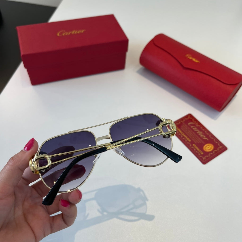 Cartier Lightweight Metal Rimless Blue Lens Sunglasses for Men & Wome - 449499 - detail image 7