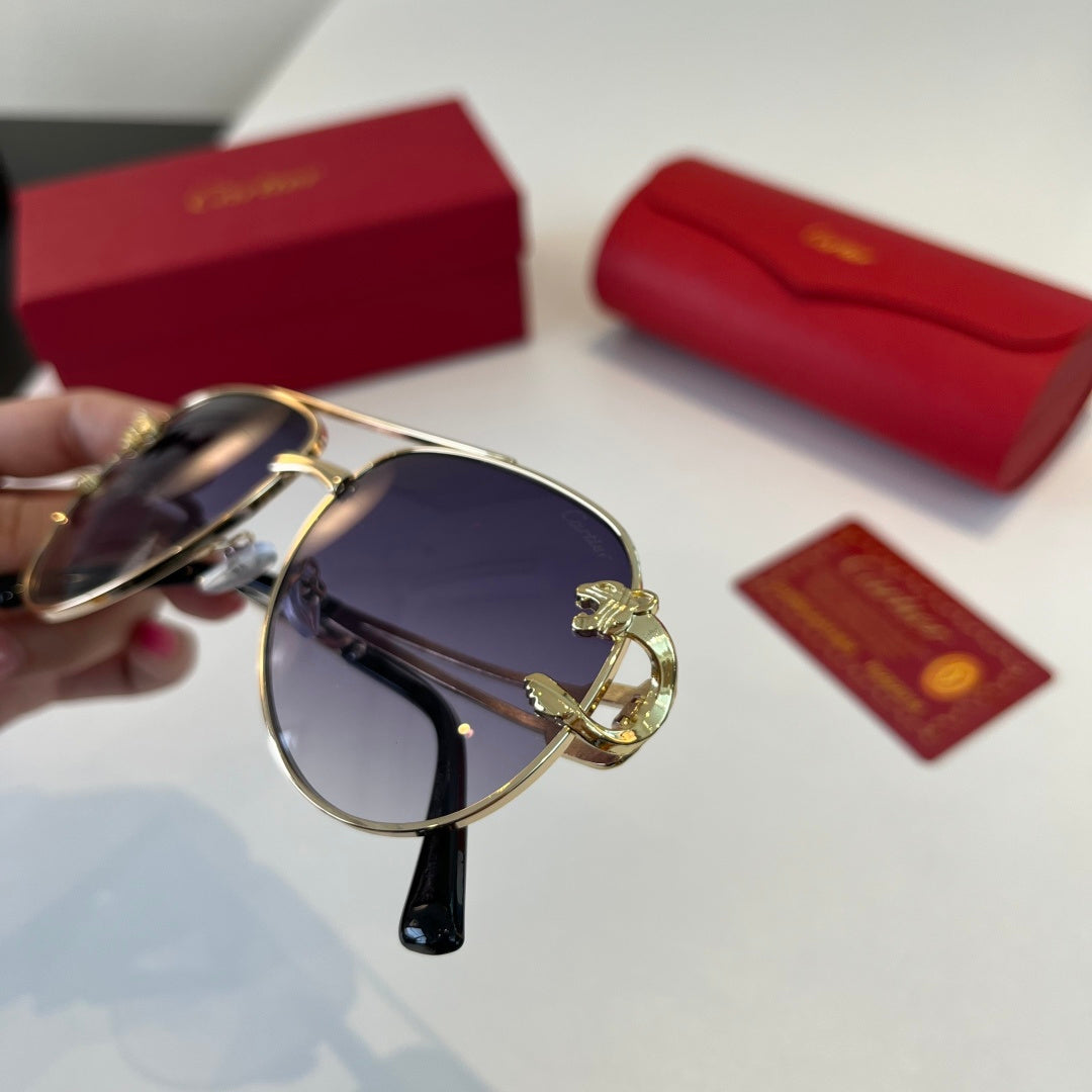 Cartier Lightweight Metal Rimless Blue Lens Sunglasses for Men & Wome - 449499 - detail image 6