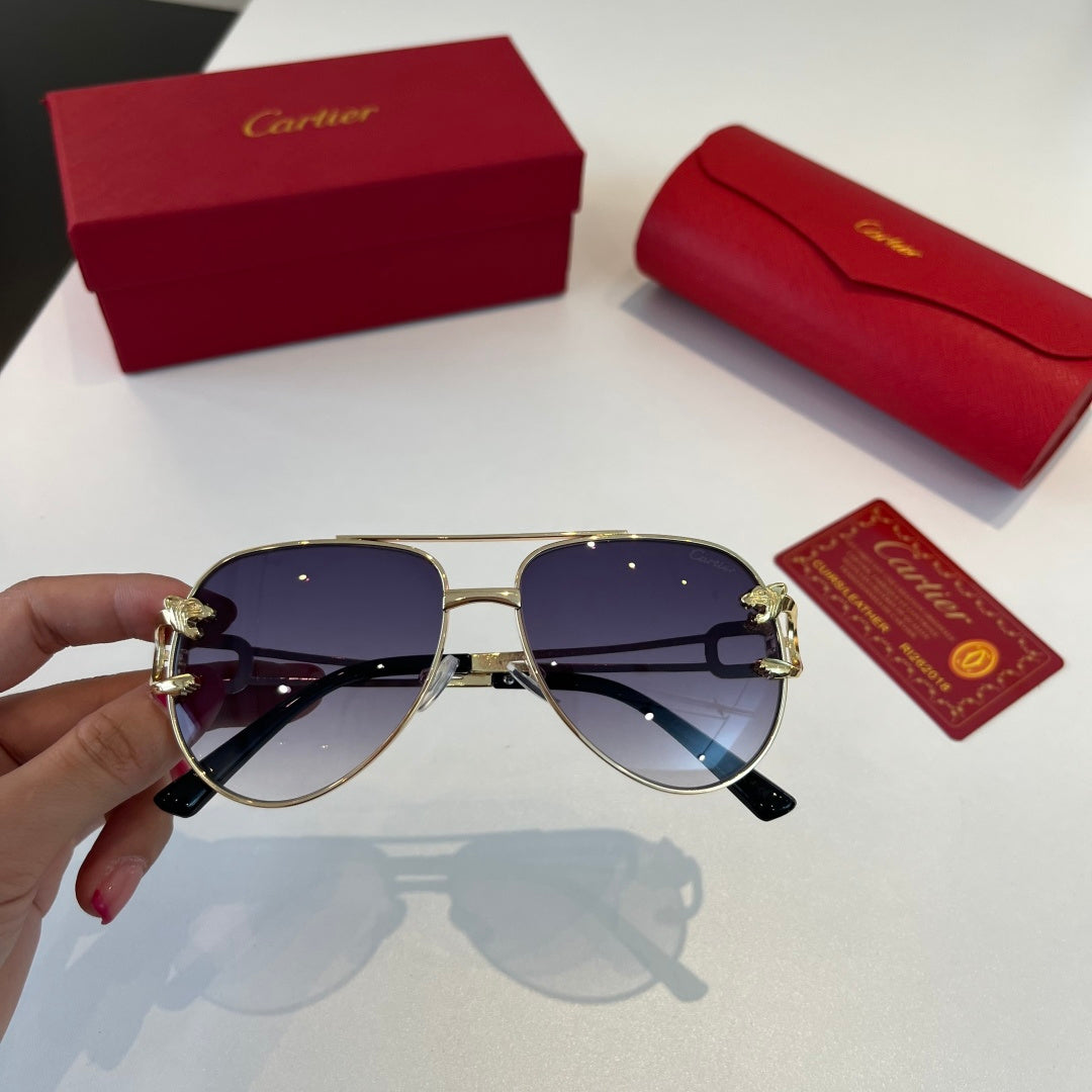 Cartier Lightweight Metal Rimless Blue Lens Sunglasses for Men & Wome - 449499 - detail image 5