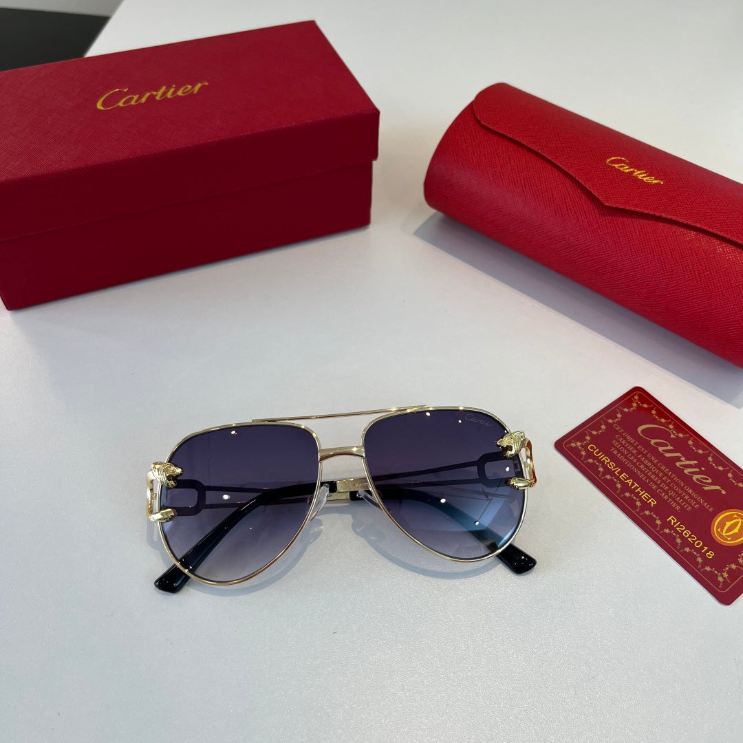Cartier Lightweight Metal Rimless Blue Lens Sunglasses for Men & Wome - 449499 - detail image 4