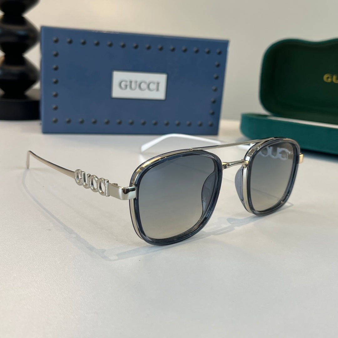 Gucci Oversized Silver Lens Sunglasses for Men & Women - 493355