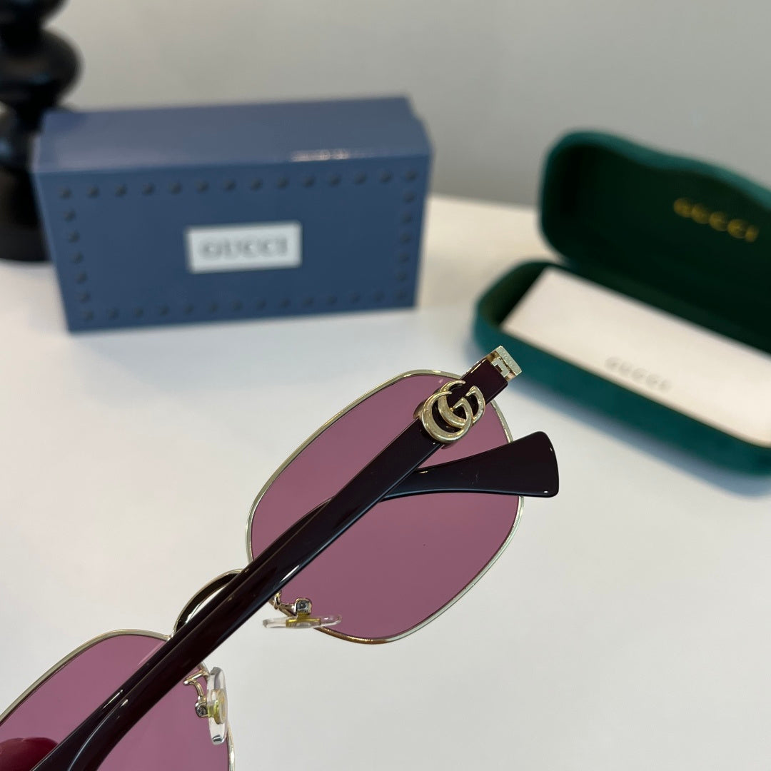 Gucci Oversized Red Lens Sunglasses for Men & Women - detail image 7