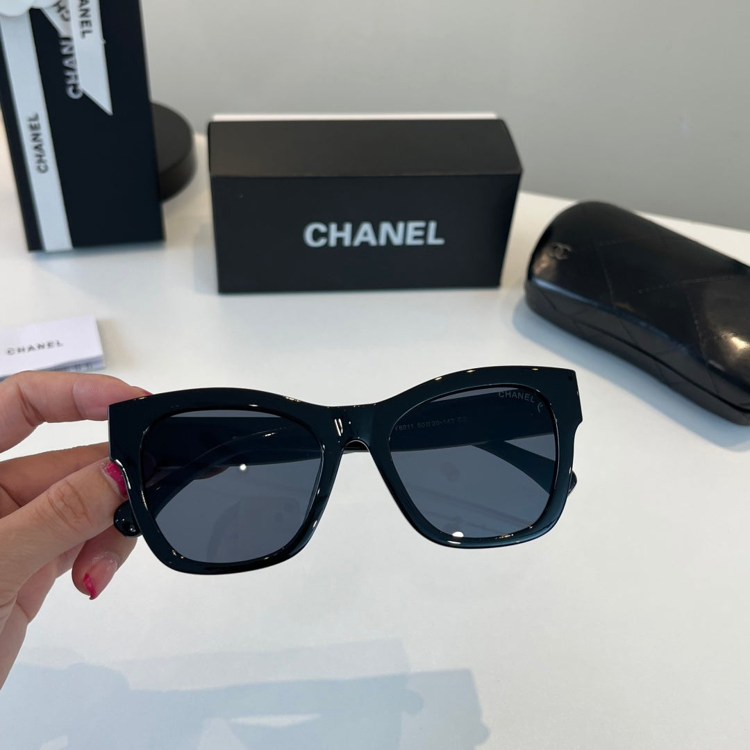 Chanel Oversized Black Lens Sunglasses for Women - detail image 6