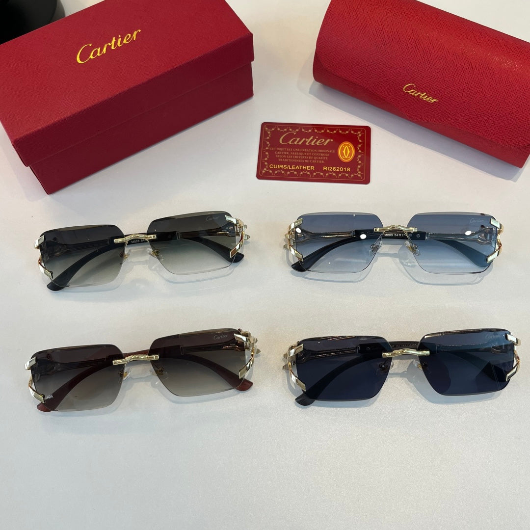 Cartier Lightweight Metal Rimless Silver Lens Sunglasses for Men & Wo - 449540 - detail image 12
