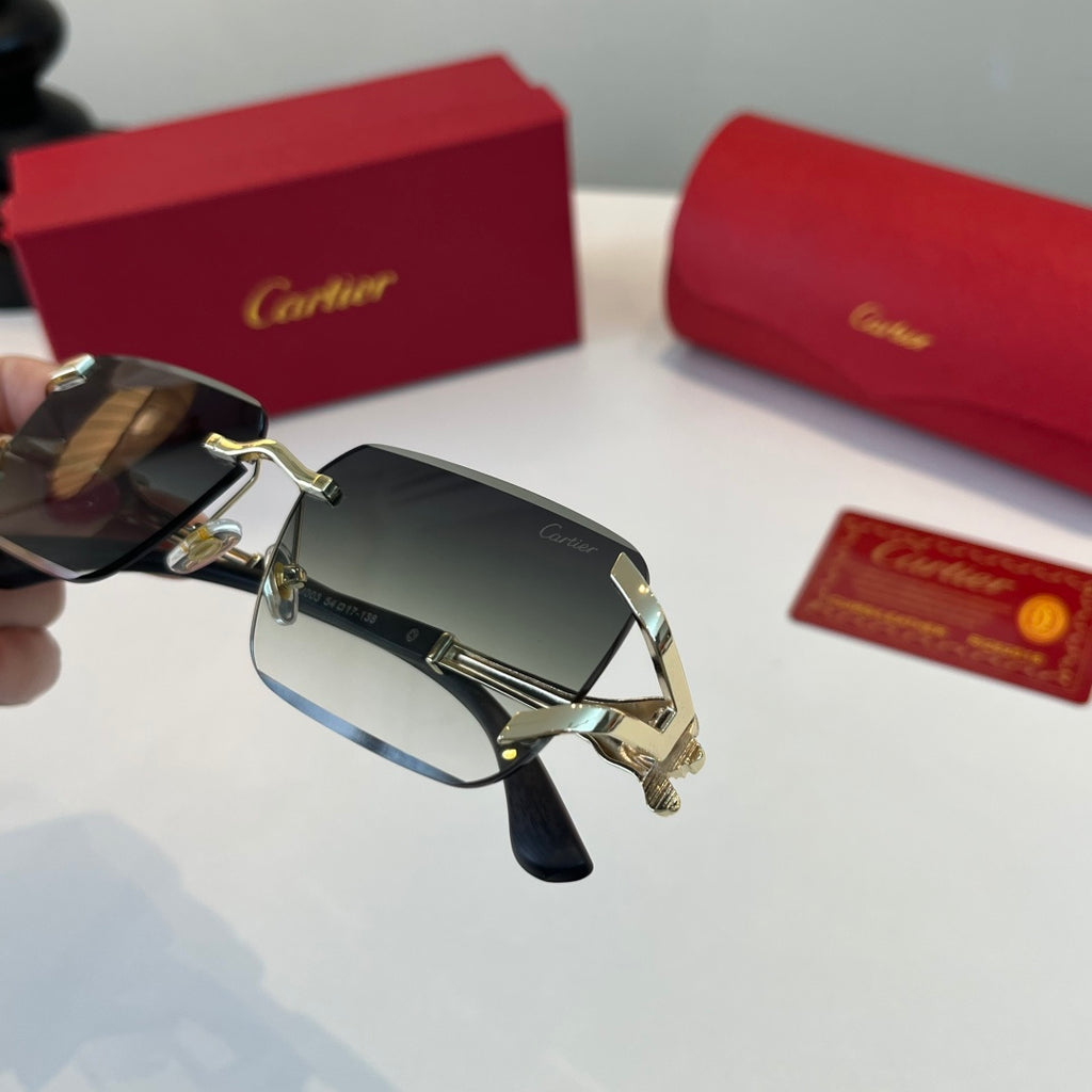 Cartier Lightweight Metal Rimless Silver Lens Sunglasses for Men & Wo - 415903 - detail image 5