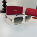 Cartier Lightweight Metal Rimless Silver Lens Sunglasses for Men & Wo - 449539
