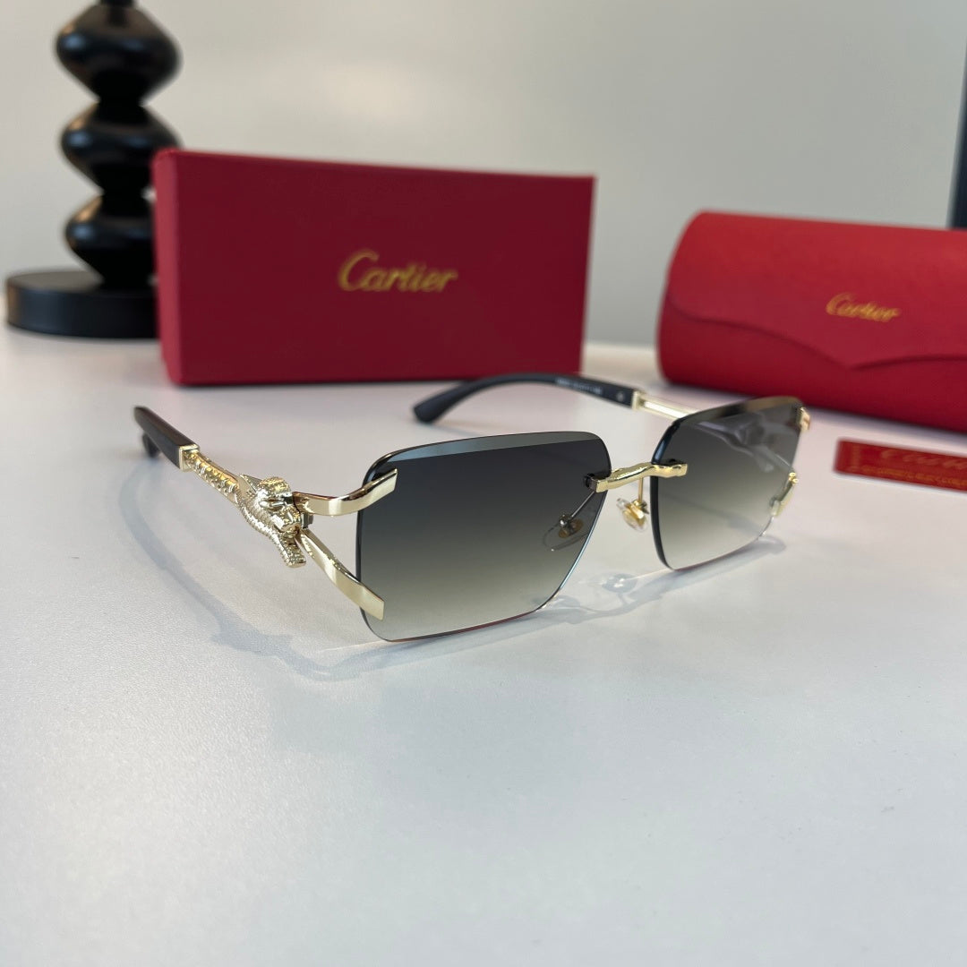 Cartier Lightweight Metal Rimless Silver Lens Sunglasses for Men & Wo - 449539