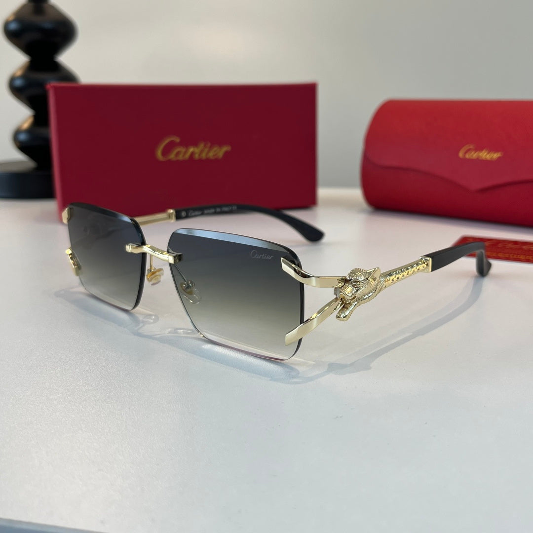 Cartier Lightweight Metal Rimless Silver Lens Sunglasses for Men & Wo - 415903 - detail image 3